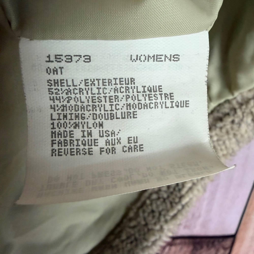 Woolrich Vintage Sherpa Fleece Jacket Vintage USA Made Full Zip Women's Large - Picture 8 of 9